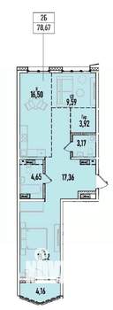 2-к квартира, вторичка, 79м2, 3/19 этаж