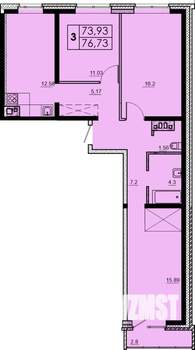 3-к квартира, вторичка, 77м2, 8/18 этаж