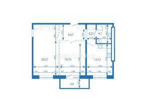 2-к квартира, вторичка, 69м2, 15/16 этаж