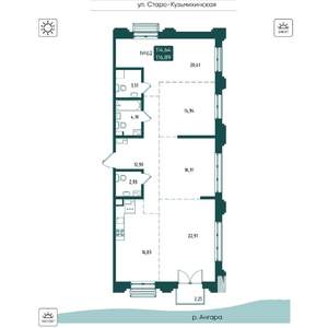 4-к квартира, вторичка, 117м2, 9/20 этаж