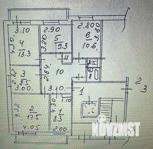 5-к квартира, вторичка, 86м2, 1/9 этаж