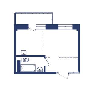 1-к квартира, строящийся дом, 30м2, 7/10 этаж