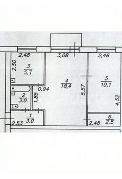 2-к квартира, вторичка, 45м2, 4/4 этаж
