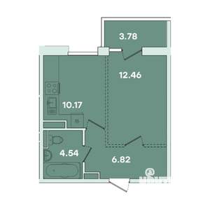 1-к квартира, вторичка, 38м2, 11/16 этаж