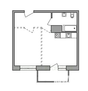 1-к квартира, строящийся дом, 41м2, 10/16 этаж