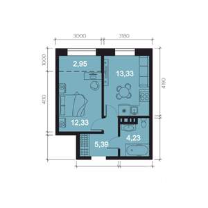 2-к квартира, вторичка, 38м2, 8/8 этаж