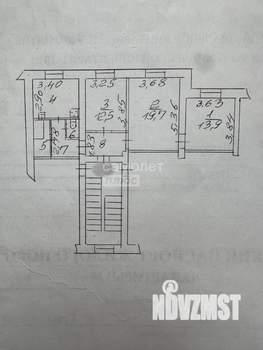 3-к квартира, вторичка, 71м2, 2/4 этаж