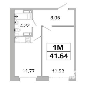 1-к квартира, вторичка, 42м2, 5/16 этаж