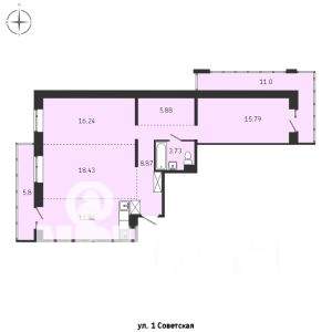 3-к квартира, строящийся дом, 100м2, 6/15 этаж