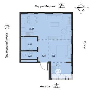 2-к квартира, вторичка, 51м2, 13/19 этаж