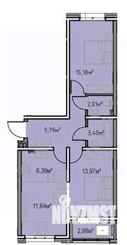 2-к квартира, вторичка, 65м2, 7/13 этаж