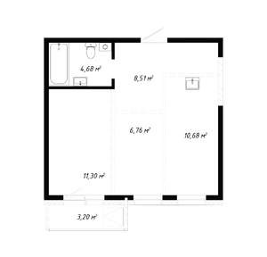 2-к квартира, вторичка, 45м2, 11/19 этаж