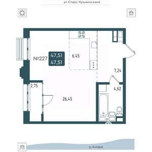 1-к квартира, вторичка, 48м2, 13/20 этаж