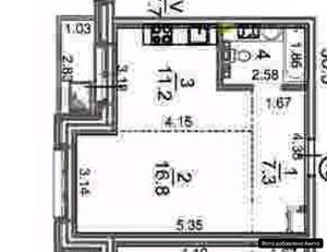 1-к квартира, вторичка, 40м2, 3/4 этаж