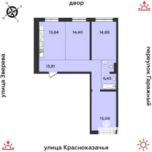 3-к квартира, строящийся дом, 80м2, 3/9 этаж