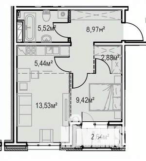 1-к квартира, вторичка, 48м2, 3/13 этаж