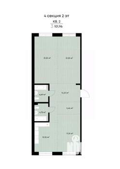 3-к квартира, вторичка, 102м2, 2/9 этаж