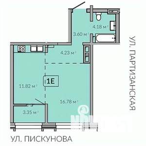 1-к квартира, строящийся дом, 44м2, 10/18 этаж