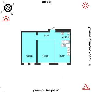 2-к квартира, строящийся дом, 61м2, 3/14 этаж