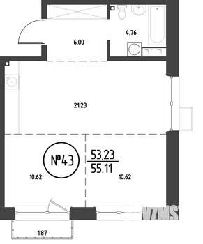 2-к квартира, строящийся дом, 55м2, 9/19 этаж