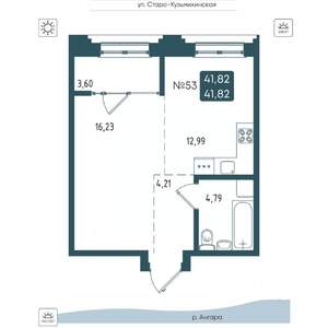 1-к квартира, вторичка, 42м2, 8/20 этаж