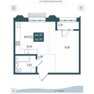 1-к квартира, вторичка, 45м2, 8/20 этаж