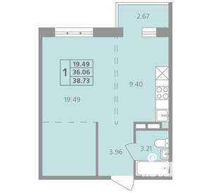 1-к квартира, вторичка, 39м2, 2/4 этаж