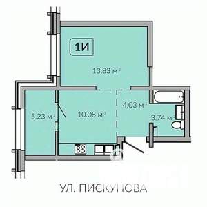 1-к квартира, строящийся дом, 37м2, 8/18 этаж