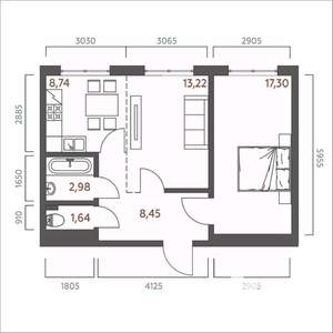2-к квартира, вторичка, 52м2, 5/19 этаж