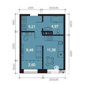 1-к квартира, вторичка, 34м2, 4/8 этаж