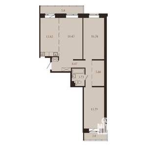 3-к квартира, вторичка, 92м2, 7/9 этаж