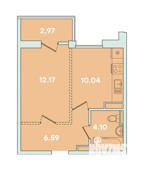 1-к квартира, вторичка, 38м2, 4/16 этаж