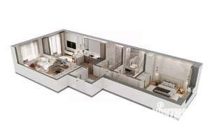 2-к квартира, вторичка, 73м2, 3/9 этаж