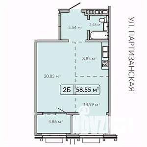 2-к квартира, строящийся дом, 48м2, 3/18 этаж