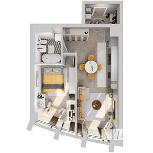1-к квартира, вторичка, 51м2, 3/8 этаж