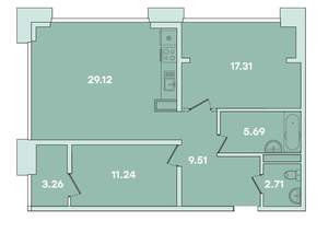 2-к квартира, вторичка, 81м2, 4/14 этаж