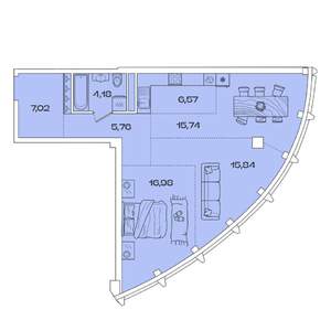 2-к квартира, вторичка, 72м2, 7/7 этаж