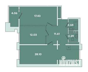 2-к квартира, вторичка, 81м2, 4/16 этаж
