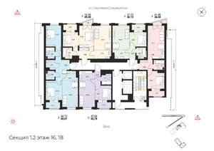 2-к квартира, вторичка, 41м2, 16/19 этаж