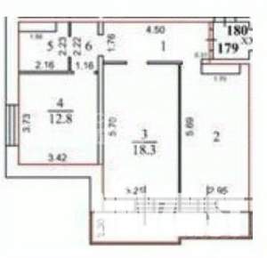 2-к квартира, вторичка, 62м2, 4/17 этаж