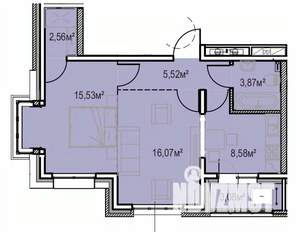 2-к квартира, вторичка, 55м2, 6/13 этаж