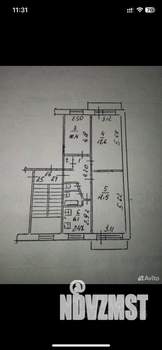 3-к квартира, вторичка, 65м2, 4/5 этаж