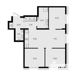 4-к квартира, вторичка, 55м2, 11/14 этаж
