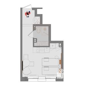 1-к квартира, вторичка, 24м2, 5/14 этаж