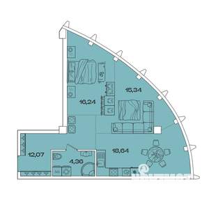 2-к квартира, вторичка, 67м2, 4/8 этаж