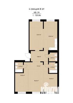 4-к квартира, вторичка, 121м2, 8/9 этаж