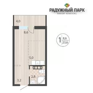 1-к квартира, вторичка, 24м2, 13/16 этаж