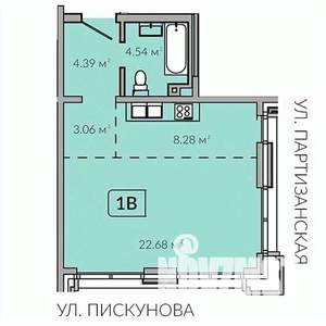 1-к квартира, строящийся дом, 42м2, 17/18 этаж