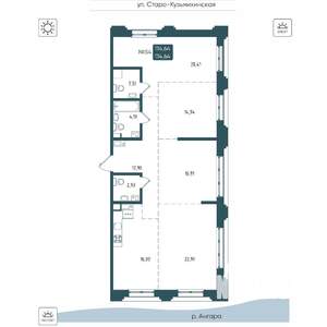 4-к квартира, вторичка, 115м2, 8/20 этаж