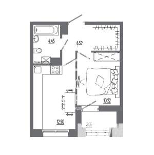 1-к квартира, вторичка, 36м2, 13/16 этаж